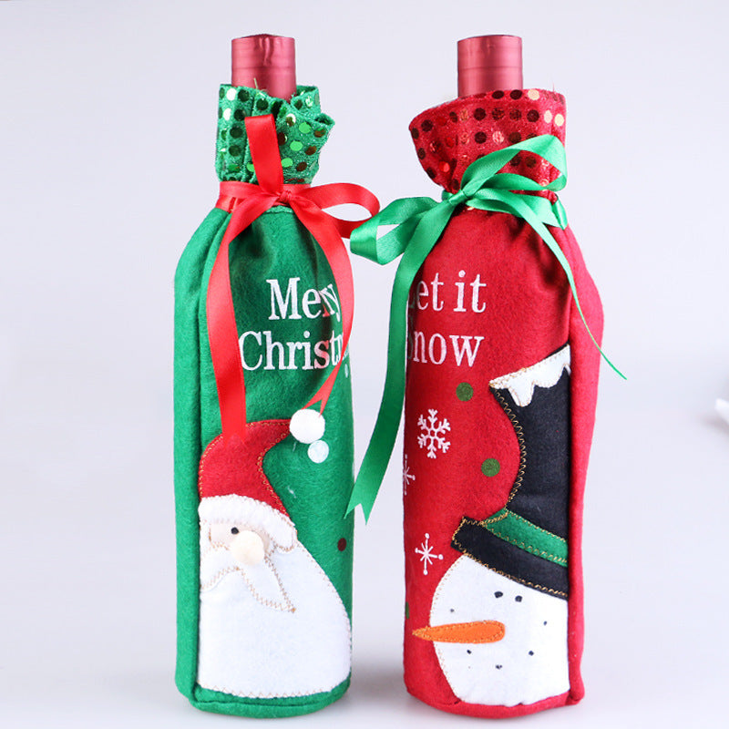 Christmas Ornament wine bottle set Christmas decorations red wine gift gift bag Christmas Ornament wine bottle set Christmas decorations red wine gift gift bag